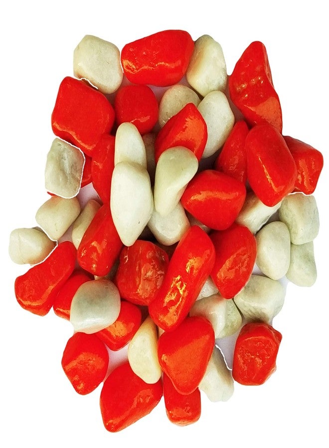 Maalavya Orange with White Color Marble Pebbles
